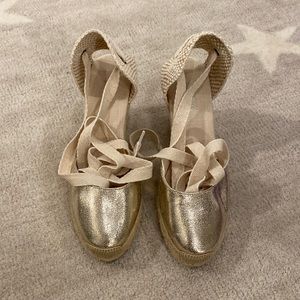Soludos metallic toe espadrille size 8